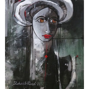 Zohaib Rind, 12 x 12 Inch, Acrylic on Canvas, Figurative Painting, AC-ZR-075